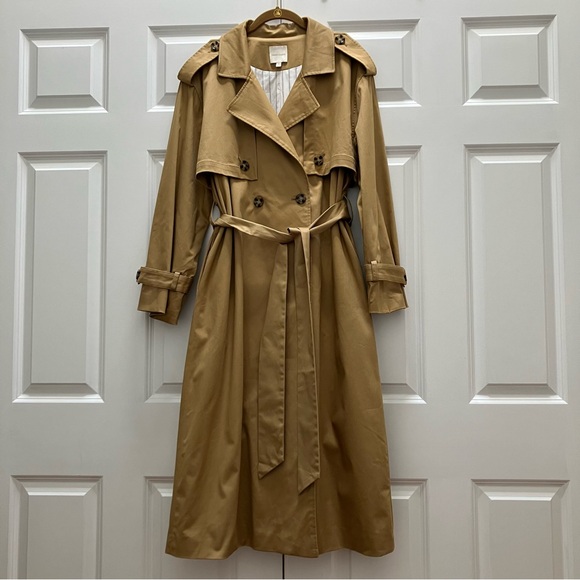 Favorite Daughter Jackets & Blazers - Favorite Daughter The Charles Trench Coat Sand Khaki Tan Long Classic Belted M